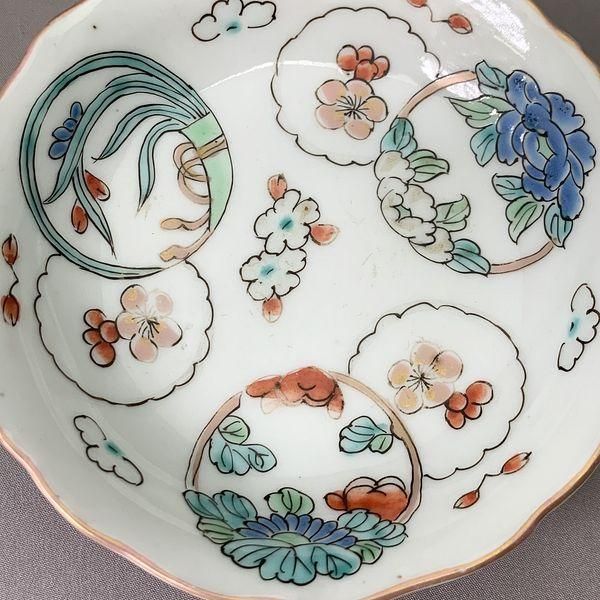 人気の春夏 色絵小皿(丸絞)(少々金彩スレあり) - ブルーパロット｜京都の 工芸品
