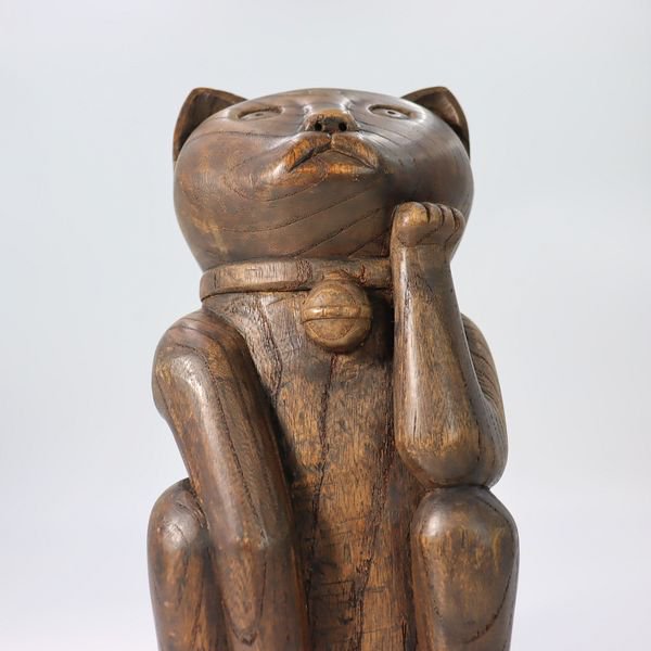 木彫り置物(猫) - 京都の骨董・アンティーク・ヴィンテージの家具 