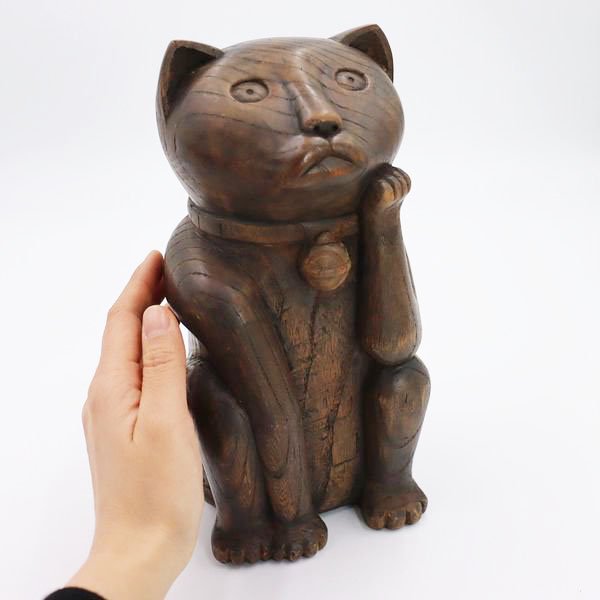 木彫り置物(猫) - 骨董・アンティーク・ヴィンテージの家具・食器