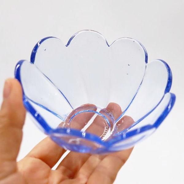 レトロ カットガラス 鉢 小碗 八客 揃 旧家蔵出 昭和初期日本製ガラス小鉢 レトロ気泡入り