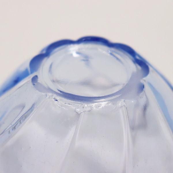 ★明治ガラス/和ガラス！綺麗な青縁鉢/気泡ガラス/氷ガラス★ ☆明治ガラス/和ガラス！綺麗な青縁鉢/気泡ガラス/氷ガラス☆