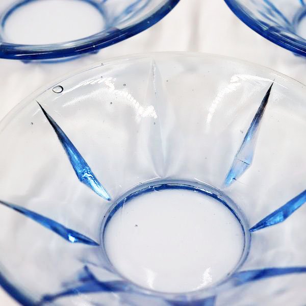 ブルー プレスガラス ガラス小鉢 サラダ かき氷 アイスクリーム 昭和 