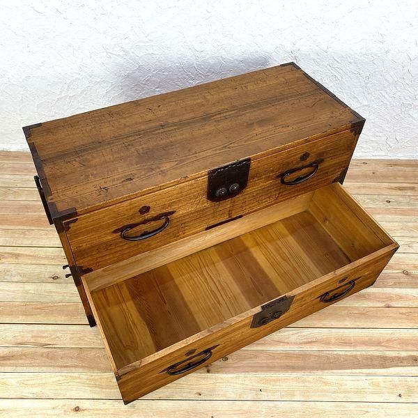 美品　古家具 総桐 古い 桐箪笥 オープンラック 中盆6杯 着物箪笥 ローボード 美品 古家具 総桐 古い 桐箪笥 オープンラック 中盆6杯 着物箪笥