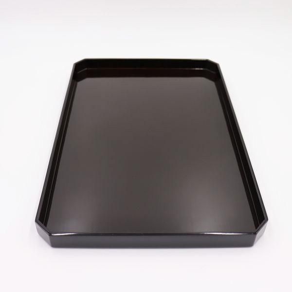 大正昭和初期の黒塗角切脇引盆 幅広い用途に対応