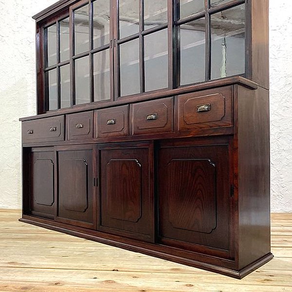 飾り棚付き本棚 - 京都の骨董・アンティーク・ヴィンテージの家具 