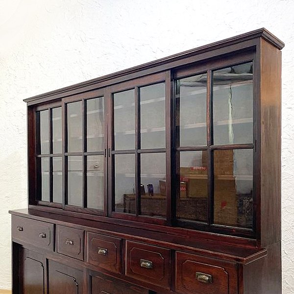 飾り棚付き本棚 - 京都の骨董・アンティーク・ヴィンテージの家具 