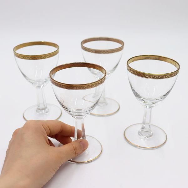 洋食器】オールドバカラ風 金線ガラスコップ