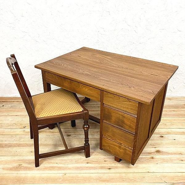 ケヤキ 片袖机 古道具 古家具