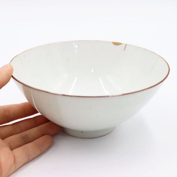 白磁薄茶碗 / 小鉢（金継ぎあり）