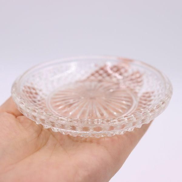 大正時代風 プレスガラスレース豆皿 和食器用
