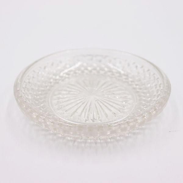 大正戦前　プレスガラス 皿 豆皿 プレート 菓子皿 骨董和ガラス古ガラスウラン 大正戦前 プレスガラス 皿 豆皿 プレート 菓子皿 骨董和ガラス古