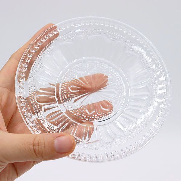 プレスガラスレース皿