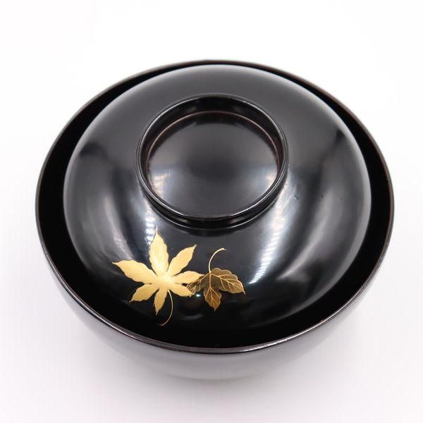黒塗紅葉蒔絵椀 黒塗紅葉蒔絵椀