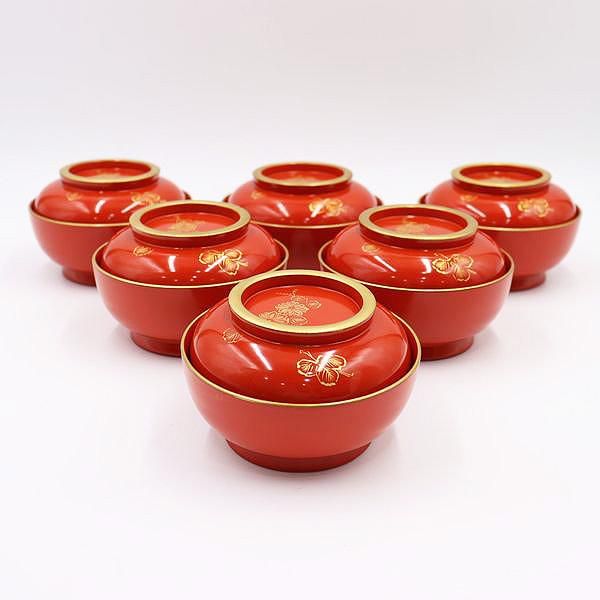 朱漆塗 見返し 総沈金 菊花紋詰 蓋付き 菓子椀 吸物椀 懐石椀 1客 大正時代朱塗金縁菊模様煮物椀菓子椀洗朱色沈金アンティーク