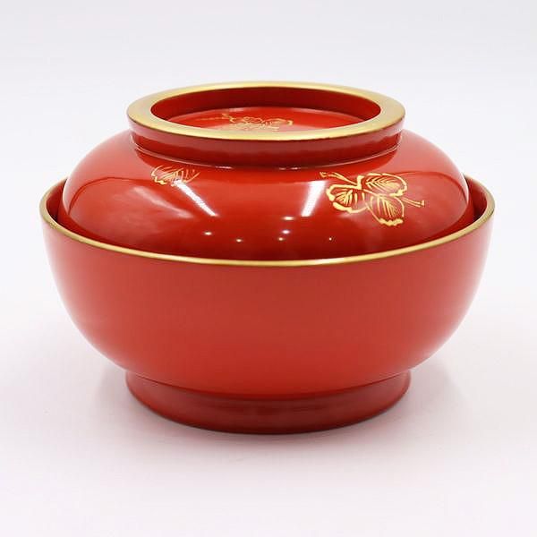 大正時代朱塗金縁菊模様煮物椀菓子椀洗朱色沈金アンティーク