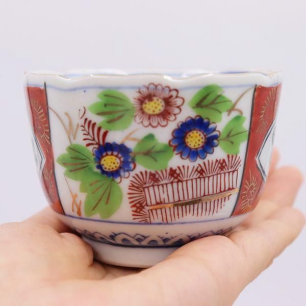 九谷焼 色絵 印判 湯呑 蕎麦猪口 小鉢(菊・萩・松竹梅) - 骨董 ...