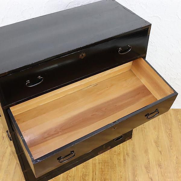 アンティーク 和箪笥 黒塗三尺和箪笥｜明治大正期 幅90cm