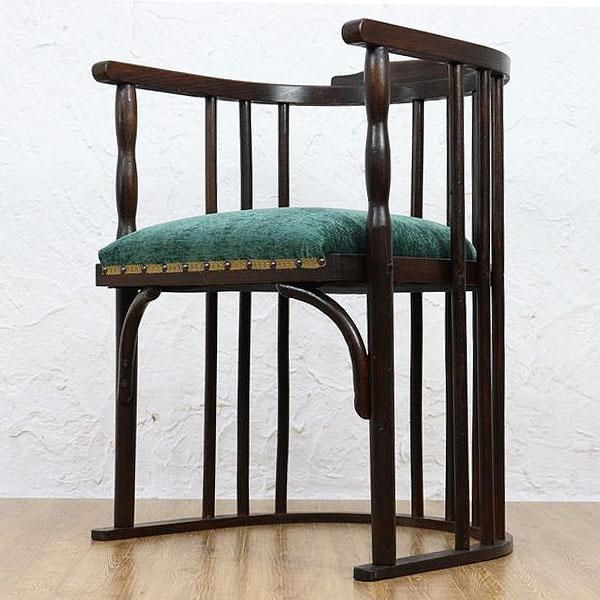 大正時代のブナ製馬蹄型チェア｜幅49.5高さ70cm｜新調張替済みで