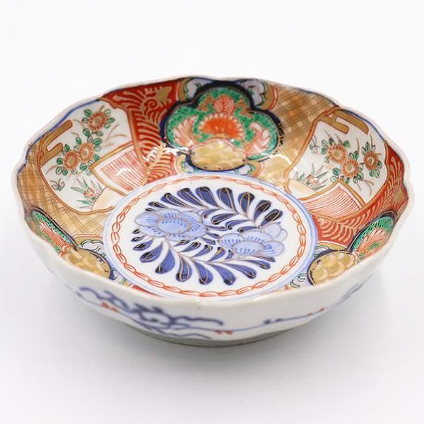 明治時代 伊万里 赤絵 金蘭手 なます皿|直径15 高さ5|アンティーク食器