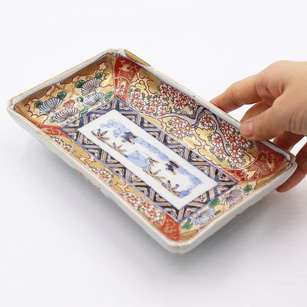 美品 陶器 年代物 盛り皿 角皿 八角絵皿 丁寧に描かれ