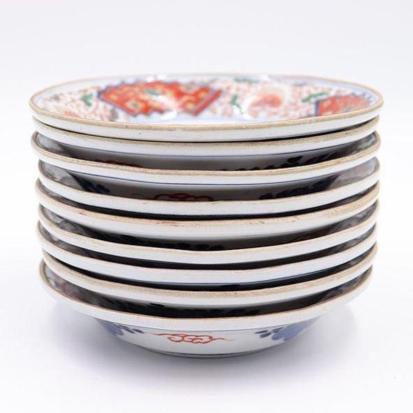 手描き赤絵 小皿 伊万里 明治時代 アンティーク食器（鳳凰・唐草