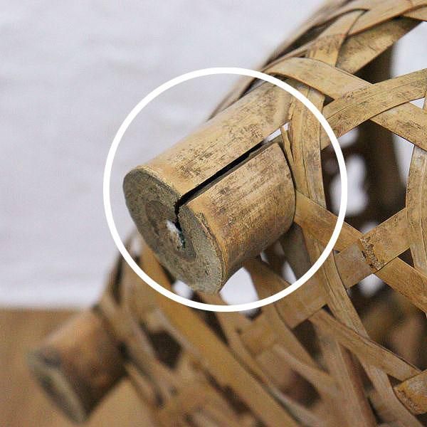 編み籠 日本製 バスケット 野菜カゴ 洗濯カゴ アンティーク