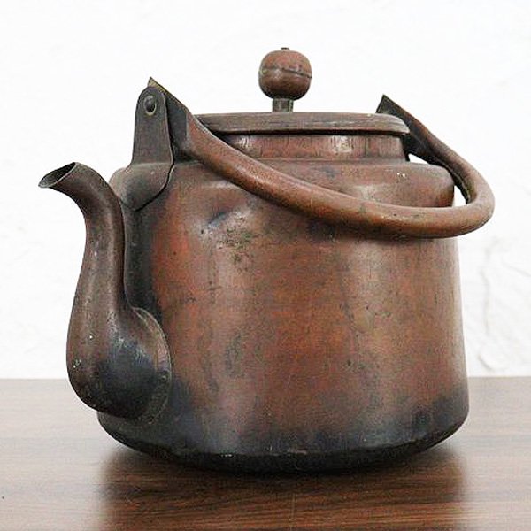 アンティーク　槌木銅器　火鉢　オブジェに口径約30cm