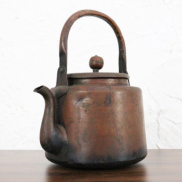 アンティーク　槌木銅器　火鉢　オブジェに口径約30cm