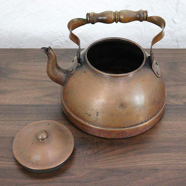 フランスアンティーク銅製ケトル/やかん/水差しジョウロ/オブジェ(79-176)-
