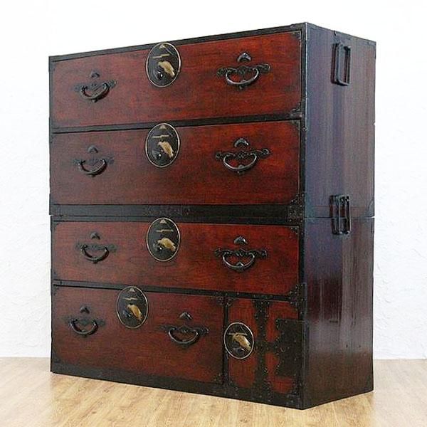 ☆極美品 希少 三尺 国産 飛鳥工芸 車箪笥 欅 桐 鍵付き 重厚