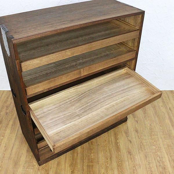 引出し収納棚 和箪笥 和風キャビネット 和室 骨董 和家具