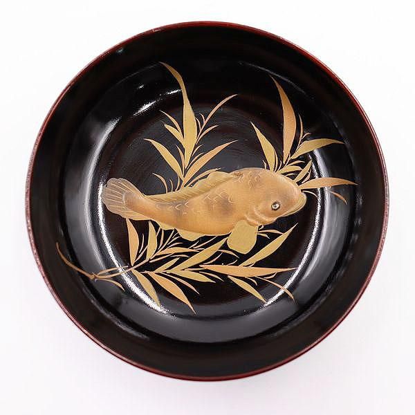 随心堂】珍品 玉泉作 色絵 大皿 魚図案 時代物 日本の陶器 - 陶芸