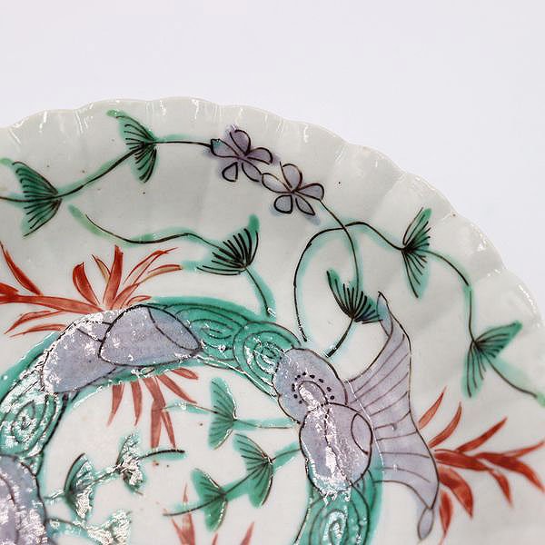 手描き 色絵なます皿 深皿 アンティーク食器 レトロ（貝・水草） - 京都の骨董・アンティーク・ヴィンテージの家具・食器・雑貨｜antique  blue Parrot KYOTO
