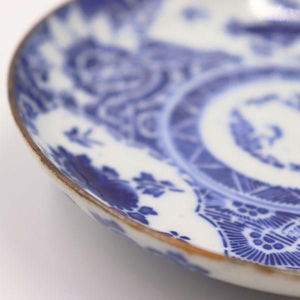 印判小皿 取り皿 アンティーク食器 大正時代 普段使い 藍色(菊 ...