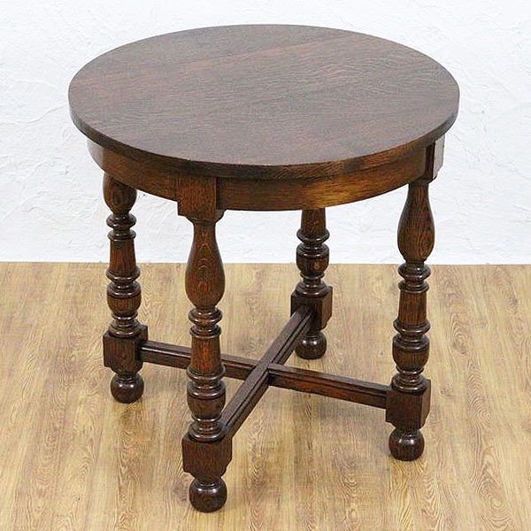 イギリス製 丸テーブル カフェテーブル ティーテーブル 木製 オーク材 アンティーク