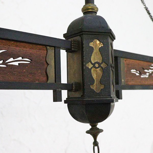 希少 二灯照明 明治時代 上品 和電笠 洋館風 アンティークランプ（鳳凰 