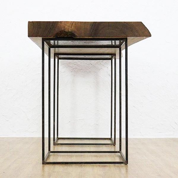 ■新品■楠 一枚板 ダイニングテーブル アイアン家具 インダストリアル 日本製 極厚一枚板 テーブル インダストリアルデザイン クスノキ