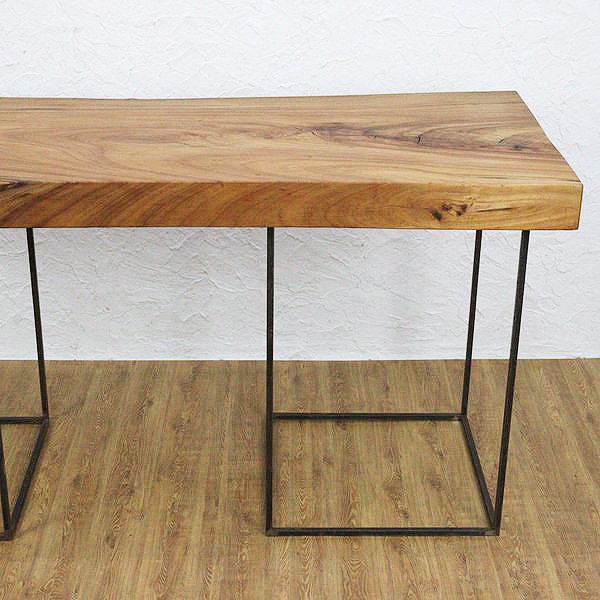 日本製 極厚一枚板 テーブル インダストリアルデザイン クスノキ 楠