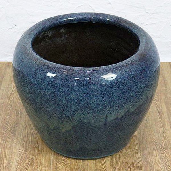 【004】古道具　火鉢　花柄　ヴィンテージ　陶器