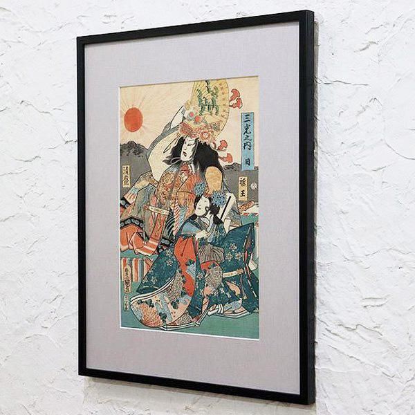 古版画 浮世絵 三代豊国（歌川国貞）「三光之内 日 清盛・祇王