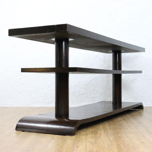 飾り棚 ローボード テレビ台 アールデコ 昭和レトロ 木製