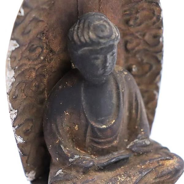 木彫 阿弥陀如来 坐像 台座　光背 小型 時代物 骨董 仏像　訳あり 木彫 阿弥陀如来 坐像 台座 光背 小型 時代物 骨董 仏像 訳あり