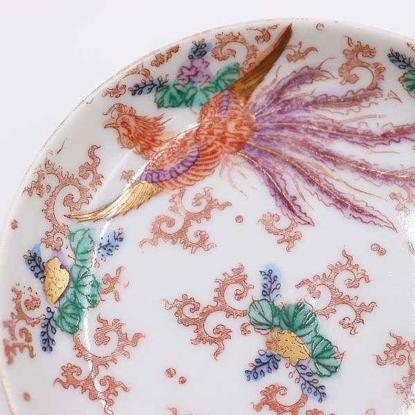 色絵 印判小皿 豆皿 取り皿 カラフル アンティーク和食器 日本製（桐 