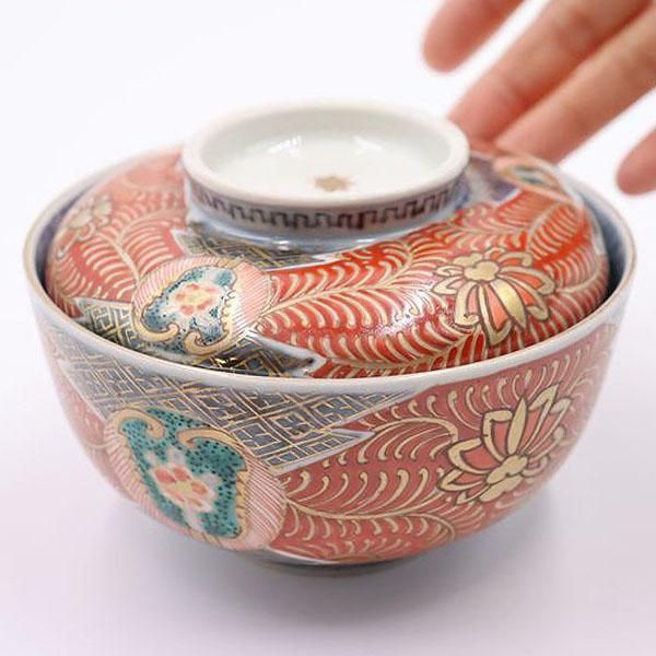 古伊万里 色絵 花鳥紋に獅子の図 深鉢