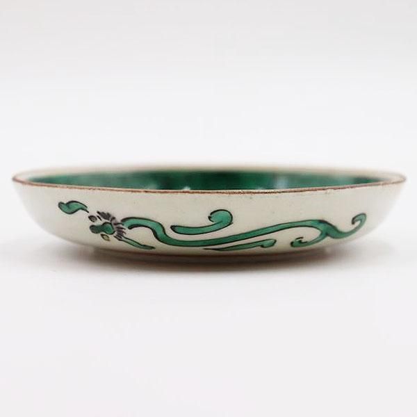 九谷焼アンティーク小皿｜直径12cm 高さ2.5cm｜赤緑和モダン