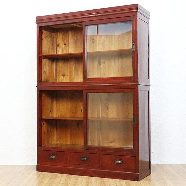 収納棚　食器棚　棚　水屋　木製　古道具　古家具　ビンテージ　アンティーク 水屋/食器棚 - 古家具・古道具 アンティーク家具 kubu（クブ）