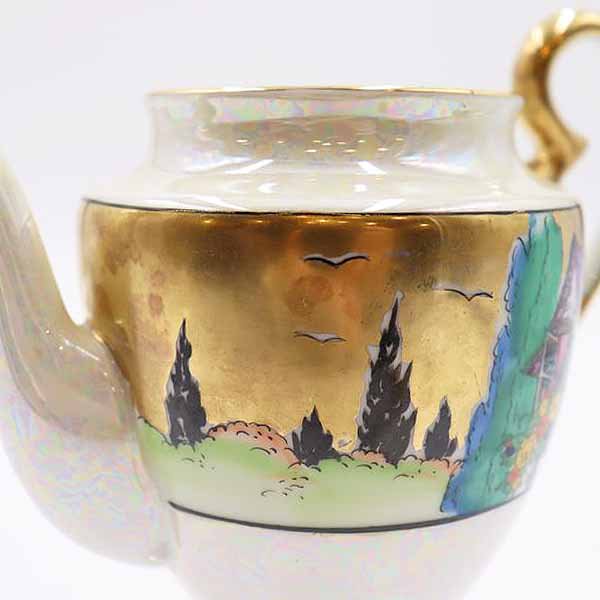 超美品 アールデコ オールドノリタケ コーヒーポット 1910年 藍