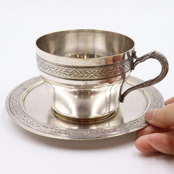 イギリス製 シルバープレート カップu0026ソーサー 銀メッキ ティー コーヒー デザートカップ アンティーク おしゃれ