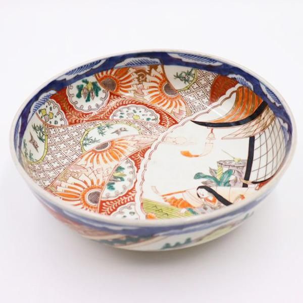 手描き赤絵アンティーク大鉢｜直径25 高さ8｜明治時代和食器