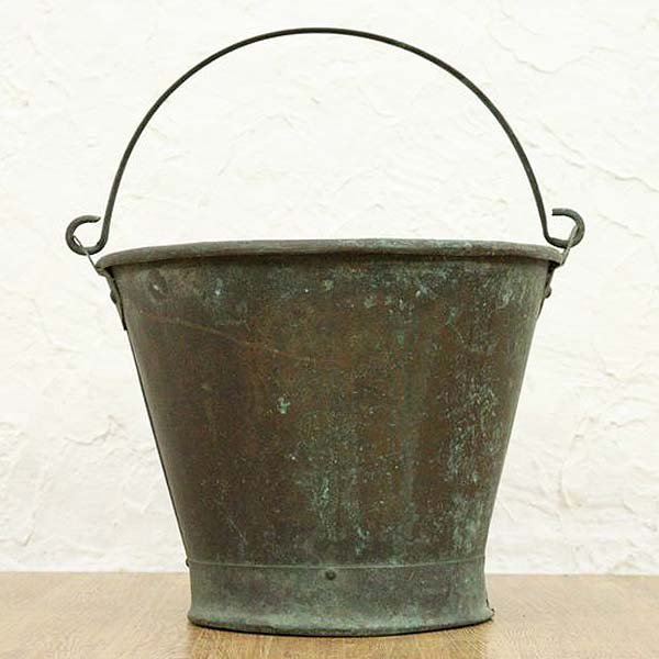 古道具 銅製 バケツ 花器 - 雑貨